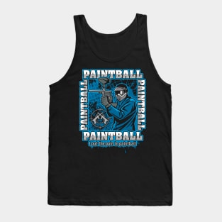 Paintball Player Blue Team Tank Top